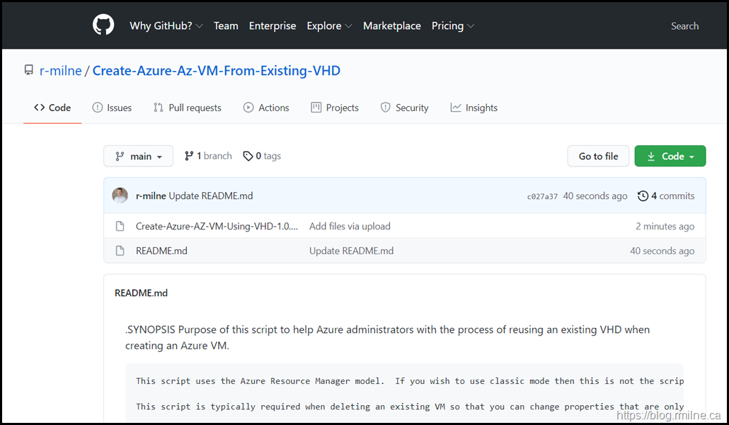 Download Create AZ VM From From UnManaged VHD