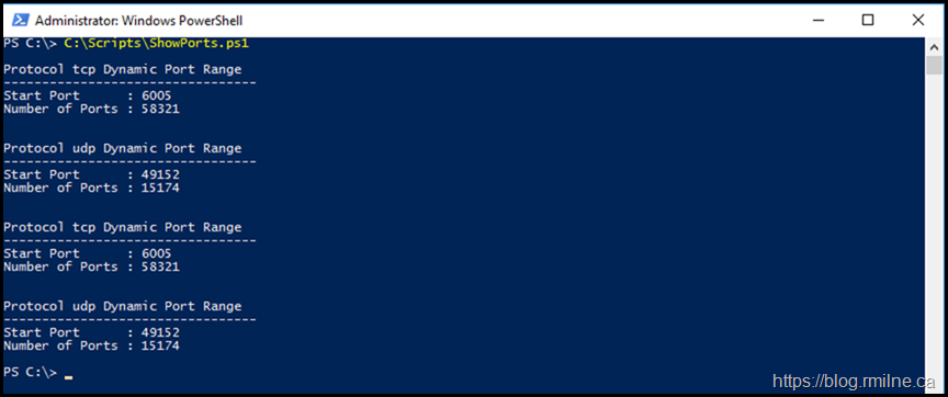 TCP/IP Port Range - Exchange 2016 CU20 On Windows Server 2016