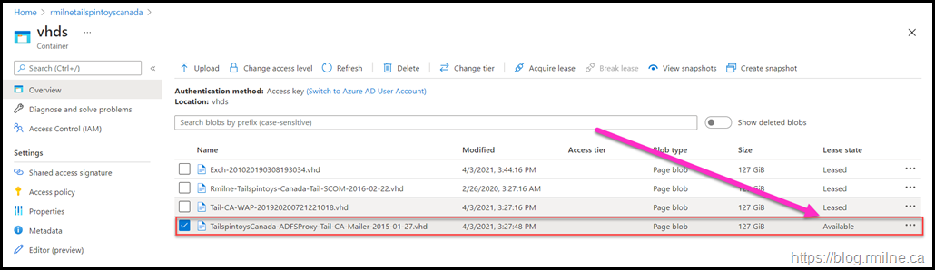 UnManaged VHD Available - No Option To Create VM