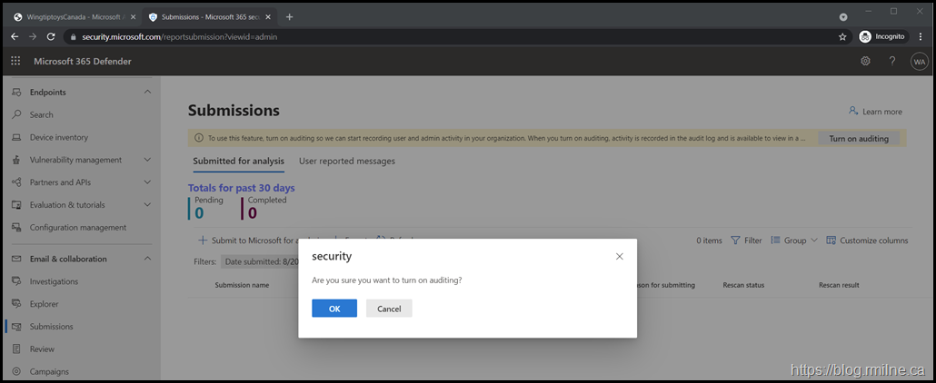 Enabling Audit Log In Microsoft Defender Portal