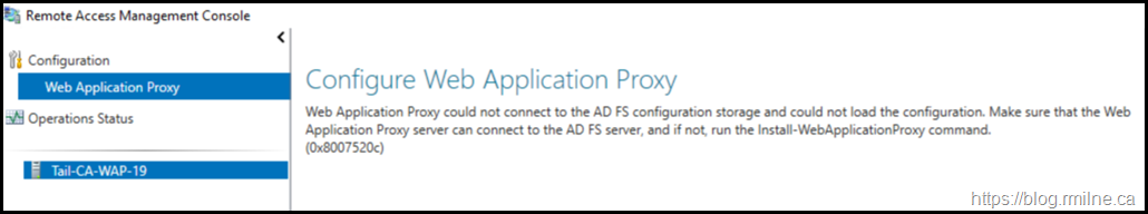 AD FS Proxy - Error 0x8007520C