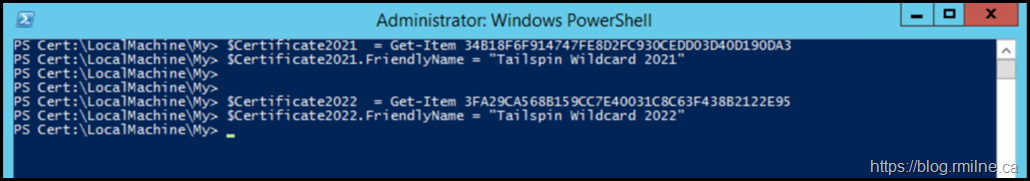 Updating Certificate Friendly Name Using Windows PowerShell