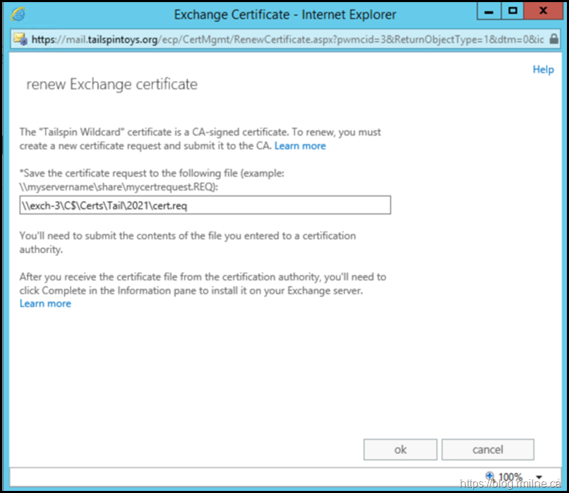 Take Two - Renewing Exchange Certifican With Updated Friendly Name