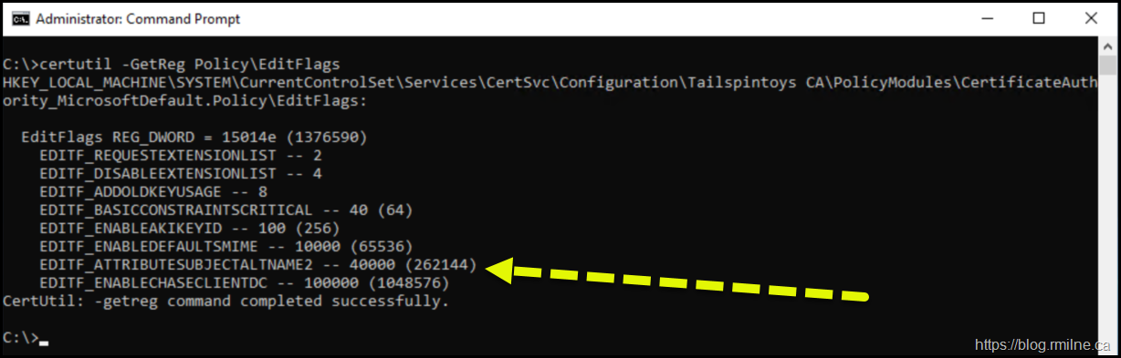 Allowing Additional Attributes Via CA Submissions Page Now Allowed - Use Caution!