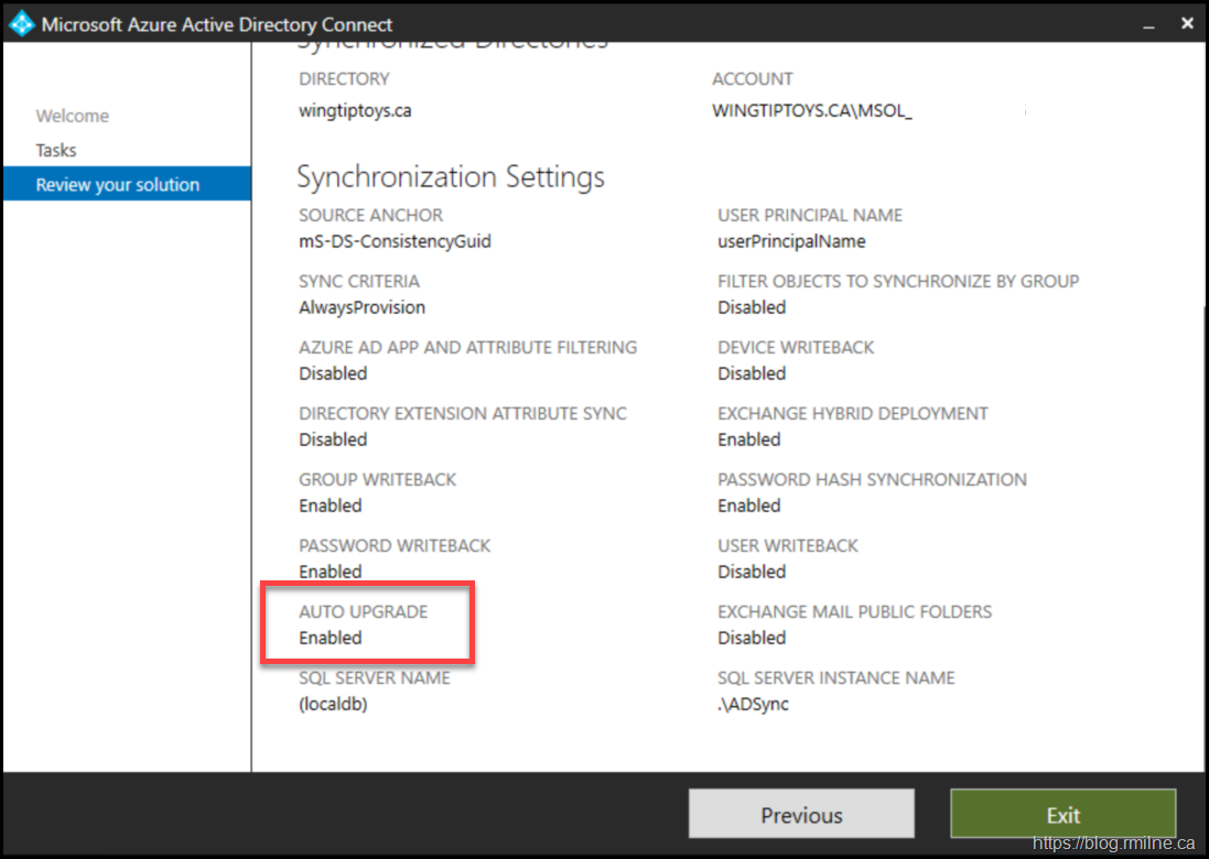 Azure AD Connect View Configuration