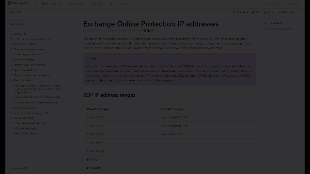 EOP IP Ranges From 2018