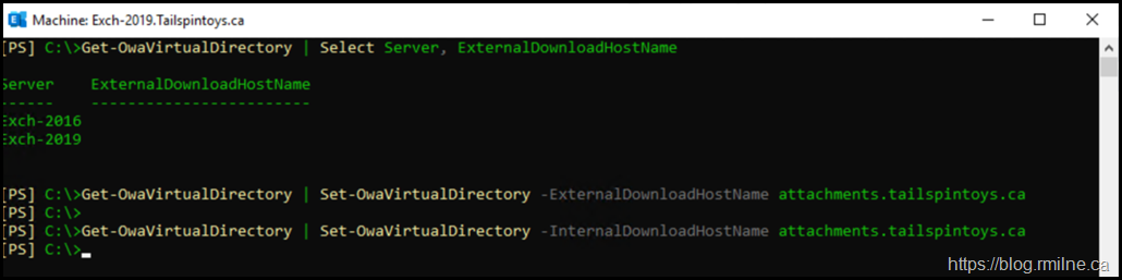 Update Virtual Directories ExternalDownloadHostName and InternalDownloadHostName Settings