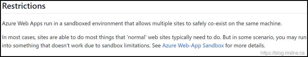 Azure Web Apps run in a sandboxed environment that allows multiple sites to safely co-exist on the same machine