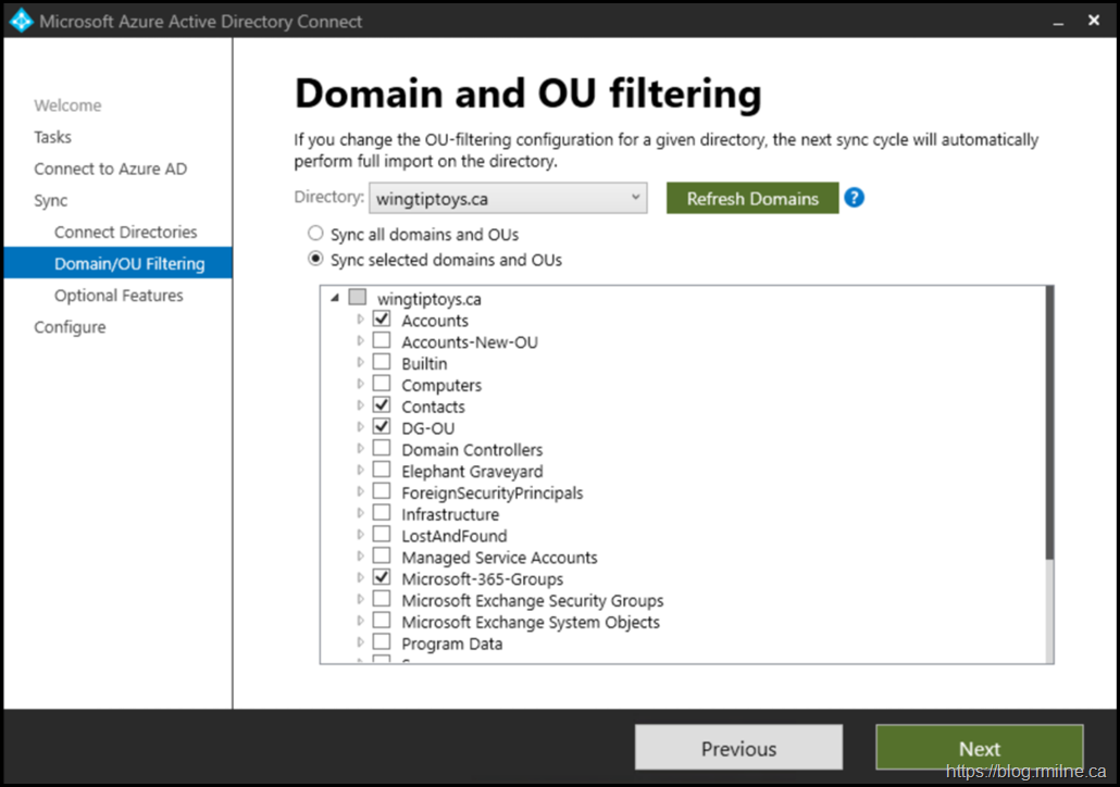 Azure AD Connect - New OU is Not Synchronised