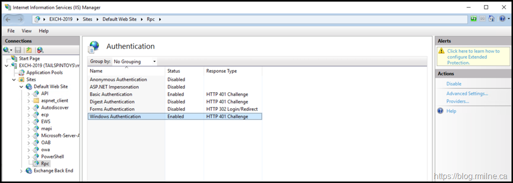 IIS Manager Showing Virtual Directory Options