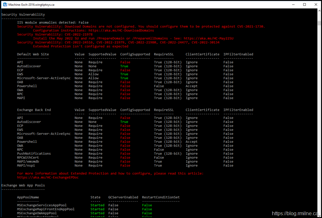 Exchange HealthChecker Script May 2022 Security Update requires /PrepareAD