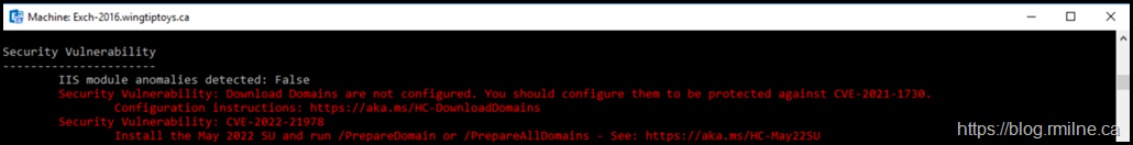 Exchange HealthChecker Script May 2022 Security Update requires /PrepareAD