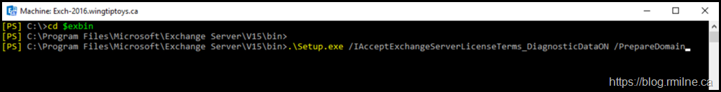 Running Exchange /PrepareAD In PowerShell - Be Careful About Syntax