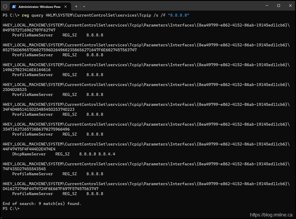 Stale DNS Server Entries