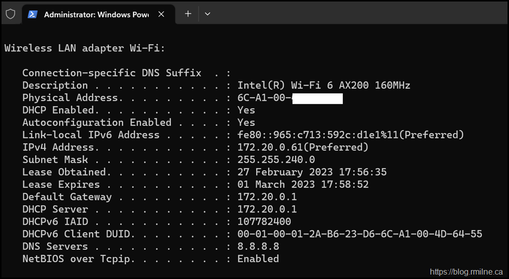 Captive Portal WIFI -Note DNS Server Set to 8.8.8