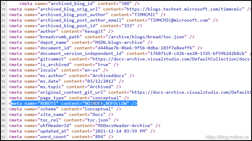 MSDN & TechNet Blogs Unsearchable Due to Explicity Added Tags