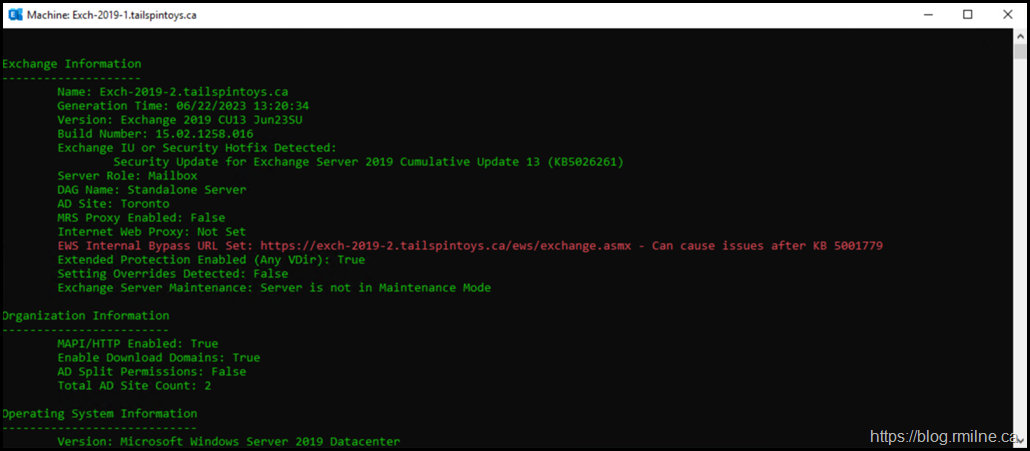  EWS Internal Bypass URL Set - Can cause issues after KB 5001779