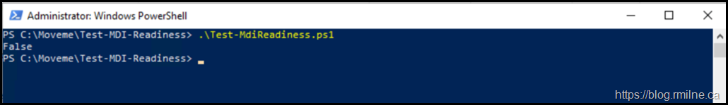 MDI Test Readiness Script Execution