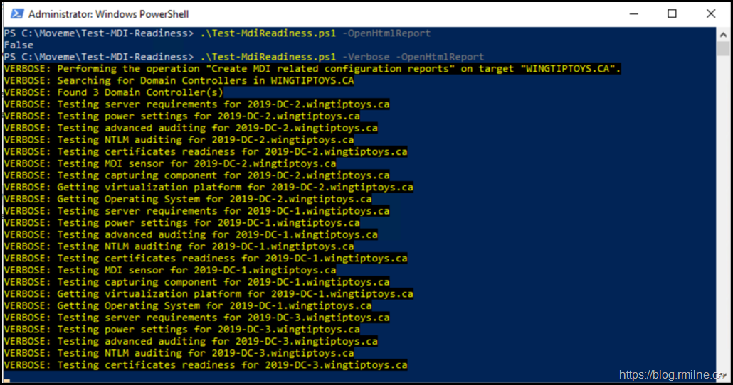 MDI Readiness Script - Verbose Option