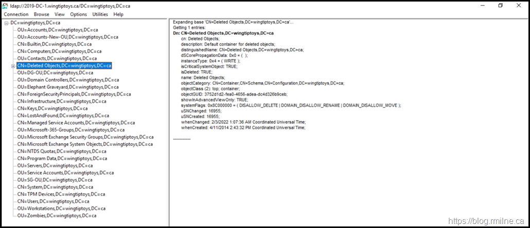 LDP Using To View Deleted Objects Container