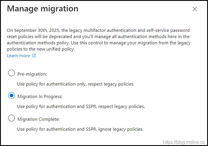 Start Migration to New Authentication Methods