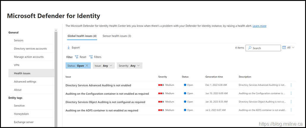 MDI Portal Health Issues - Global