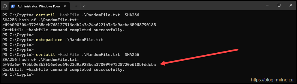 Note Different File Hash After File Was Updated