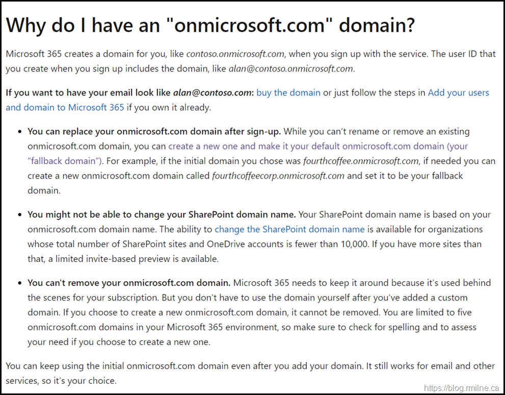 Why Do I Have An OnMicrosoft.com Domain