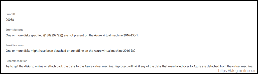 Azure Migrate - One or More Disks Specified Are Not Present
