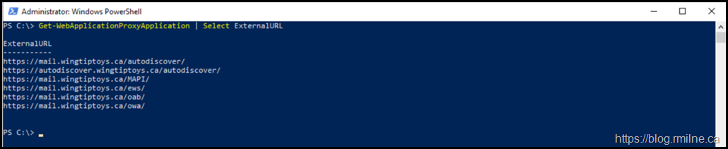Retrieving All Exchagne WAP Applications Using PowerShell