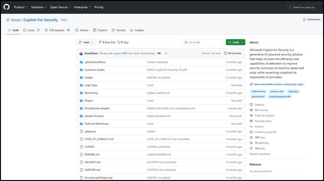 Azure Copilot for Security GitHub