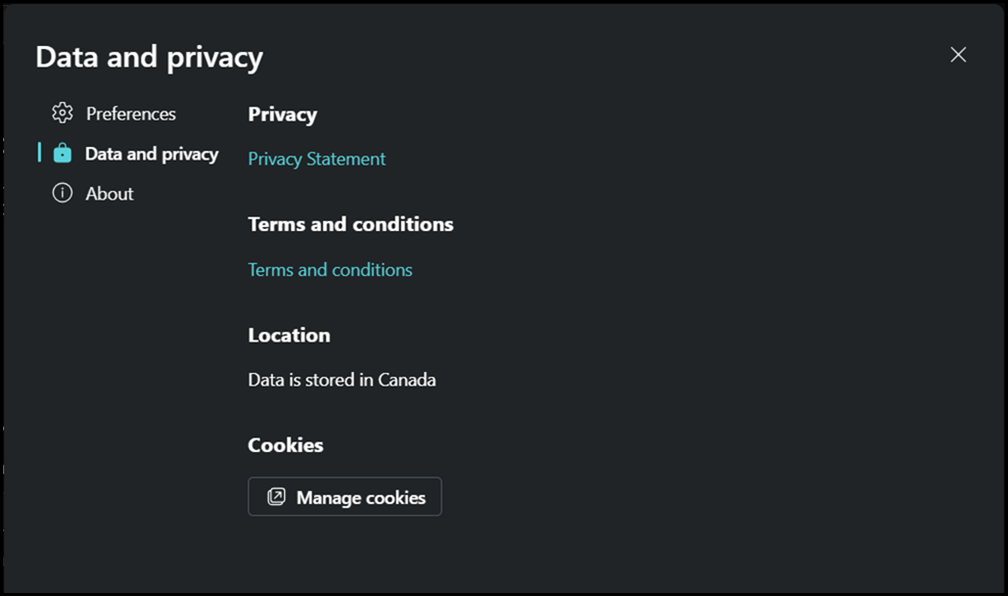 Copilot for Security Data Storage Location Viewed In Portal