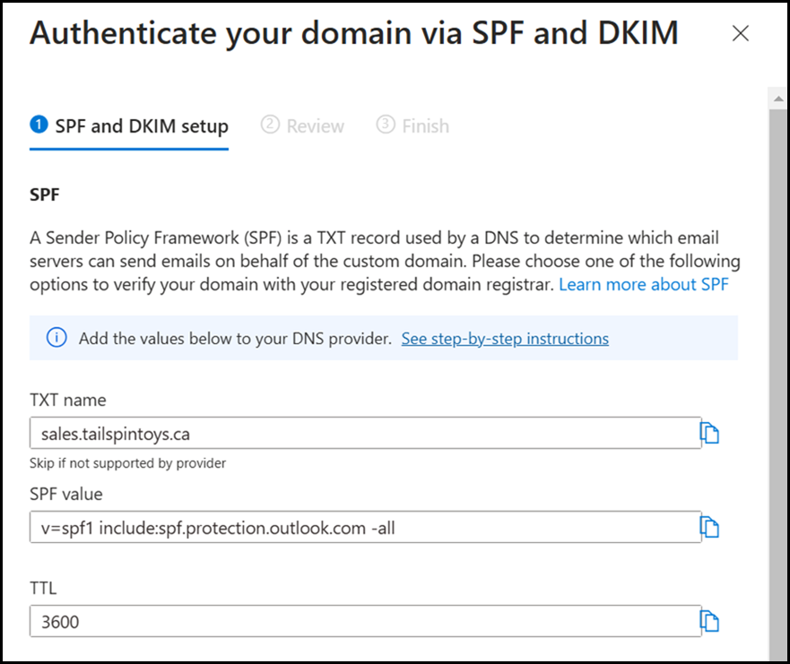 Azure Communication Service - Add SPF & DKIM
