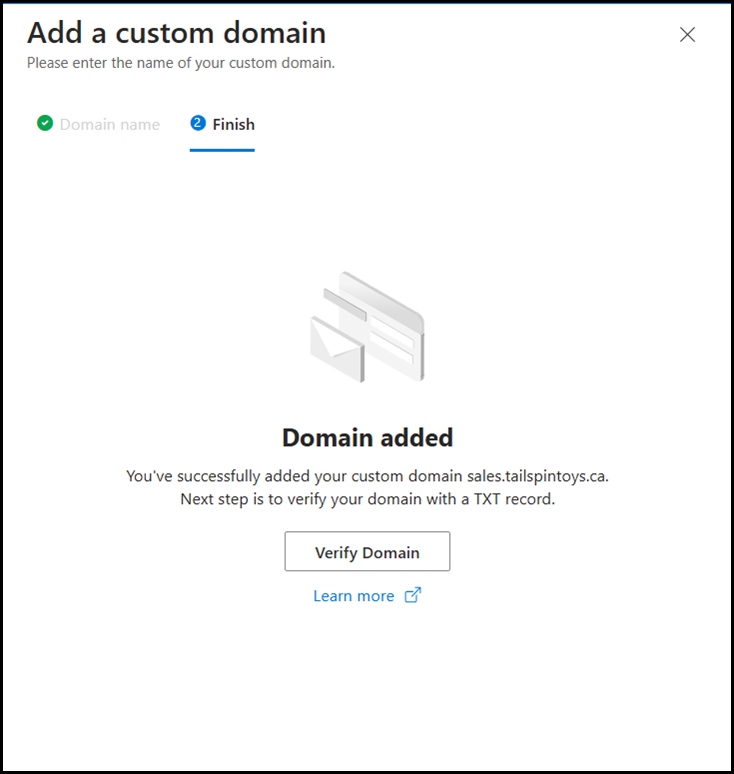 Azure Communication Service - Verify Domain