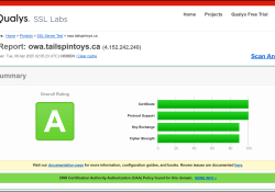Exchange Server 2019 CU15 TLS Scan Results