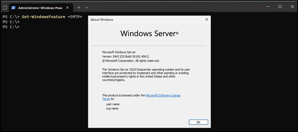 IIS SMTP Removed on Windows Server 2025