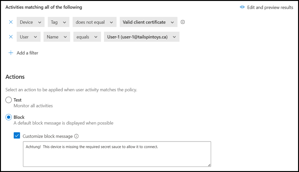 Defender for Cloud Apps Access Policy to Require Client Certificate
