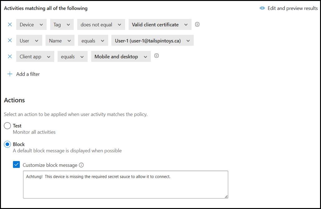 Defender for Cloud Apps Access Policy