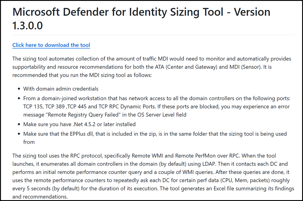MDI TRI Sizing Tool Download