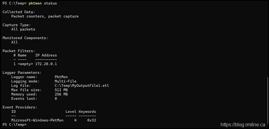 Packet Monitor - Check Status Packet Monitor - Check Status