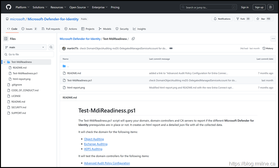 Download MDI Test Readiness Script