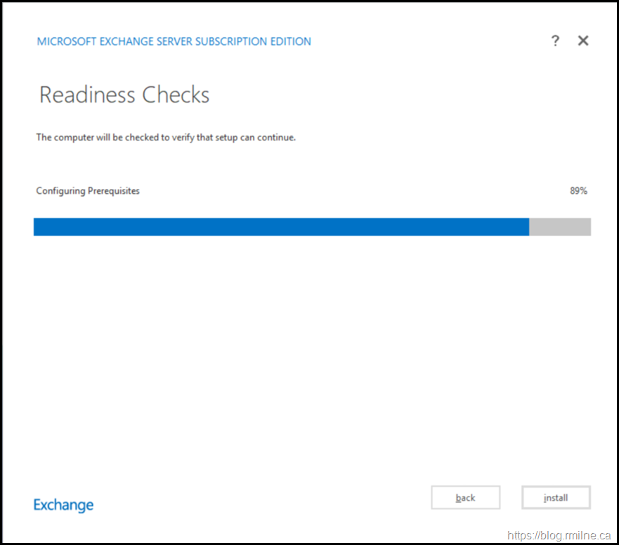 Exchange Subscription Edition Install - Readiness Checks